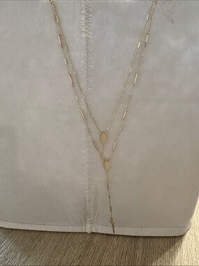 Rustic Cuff Gold Layered Y Drop Necklace